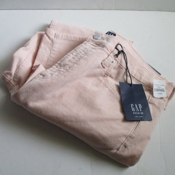 *GAP 1969 Denim Pale Pastel Peach PInk Corduroy High Rise True Skinny Jeans - Picture 1 of 6